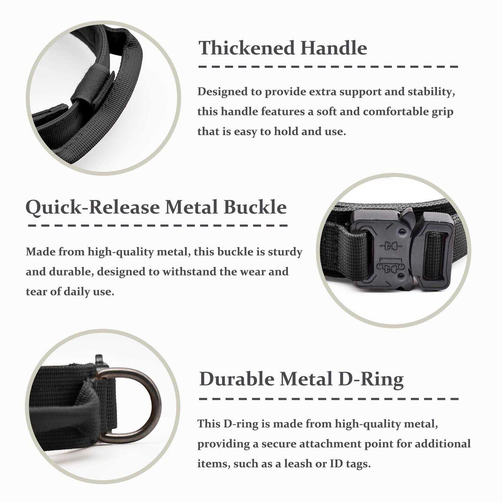 Adjustable Nylon Tactical Dog Collar with Control Handle D640