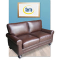 Chestnut Brown Leather Loveseat S5626