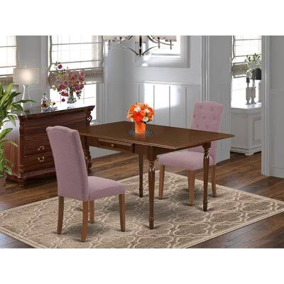 Mahogany Rubberwood Solid Wood Dining Set, 3 Piece Q334521