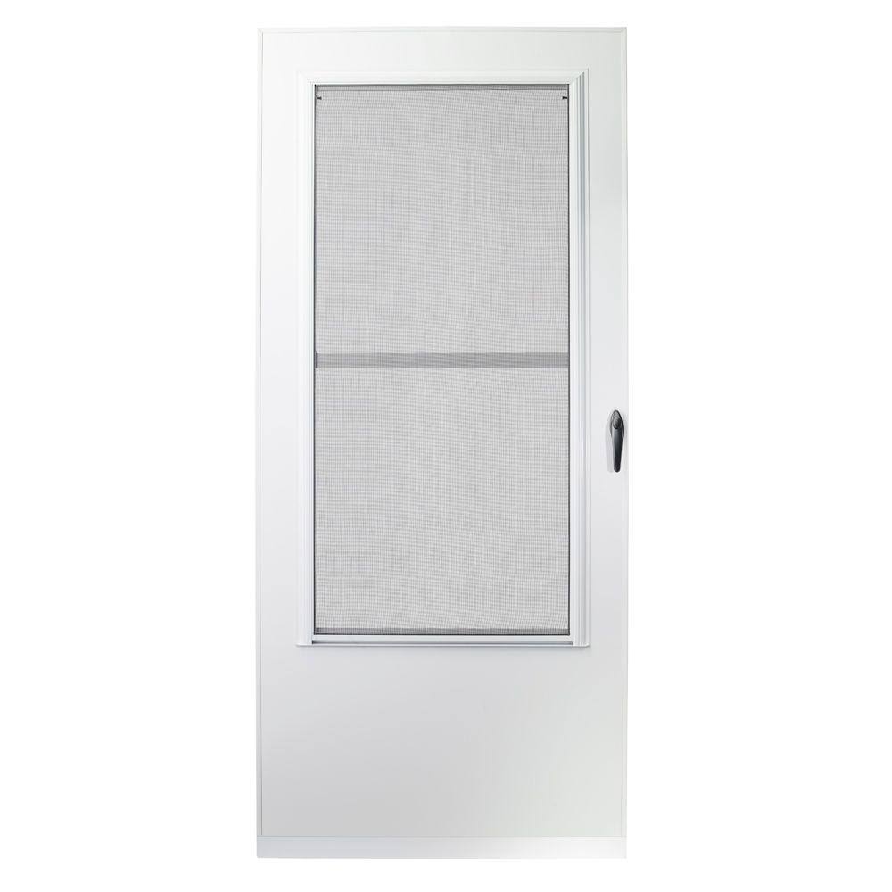 White Triple-Track Aluminum Storm Door R538