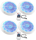 White Marine Speakers with Multi Color LED and Remote B39380