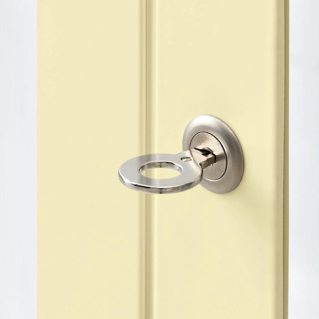 Light Yellow Glass-Door Cabinet S298