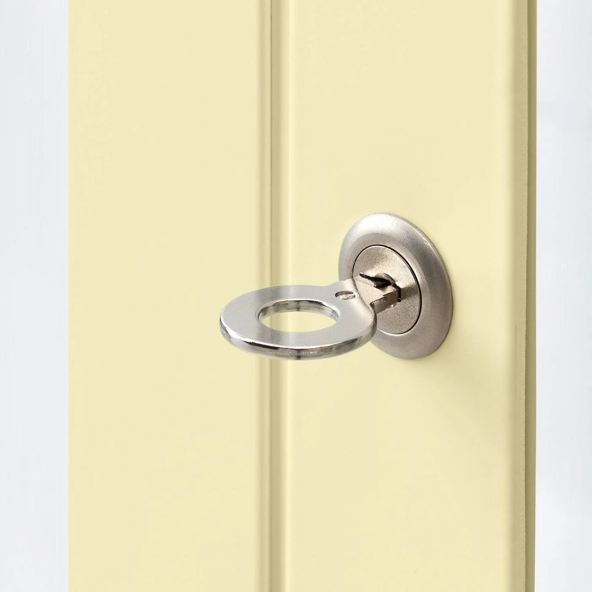 Light Yellow Glass-Door Cabinet S298