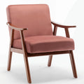 Mid-Century Modern Velvet Accent Chair with Solid Wood Frame Z46266