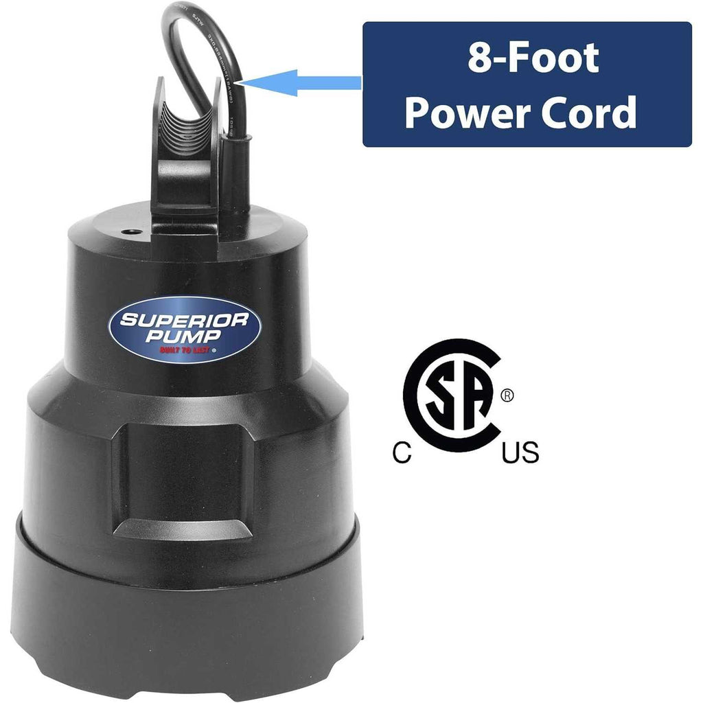 1/4 HP Submersible Thermoplastic Oil-Free Utility Pump L1704