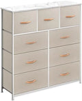 Black 9 Drawer Fabric Dresser with Steel Frame E398