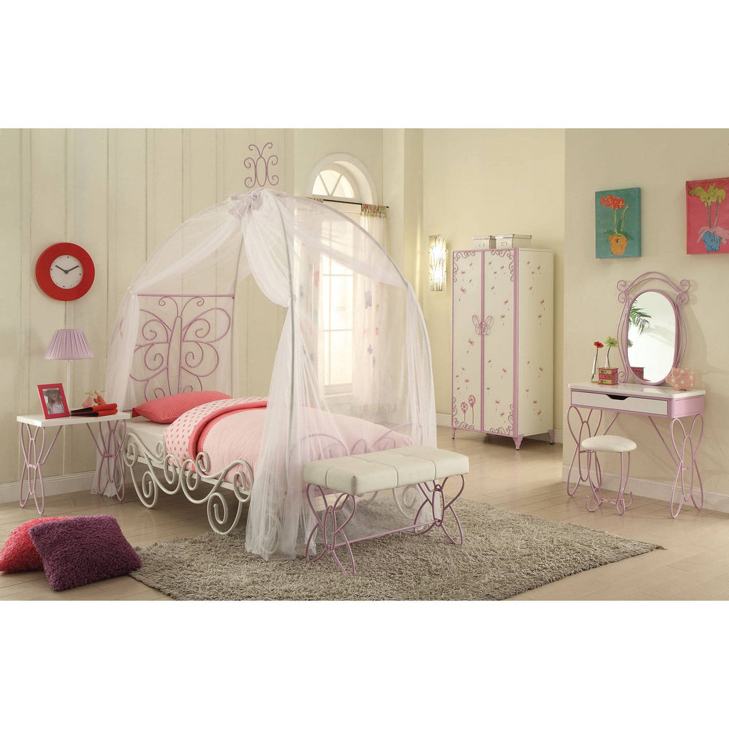 White & Light Purple Armoire M7874