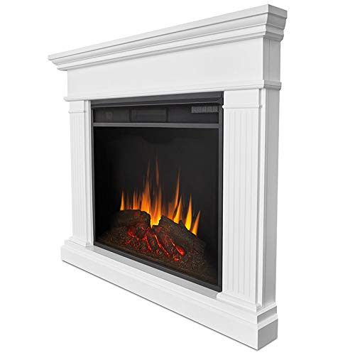 White Corner Electric Fireplace Mantel Heater with Remote Control P437704