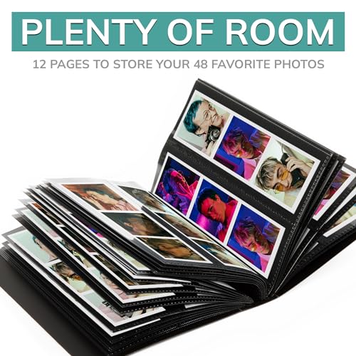 2x6 Photo Strip Album, 26 Pages, Holds 104 Photos, Black, 1-Pack H842793