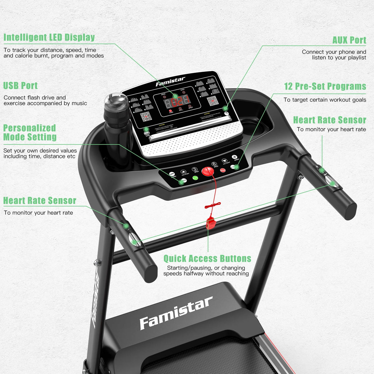 Portable Folding Treadmill with Incline P93962