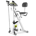 Folding Upright Cycling Exercise Bike with Backrest Magnetic Resistance Q174