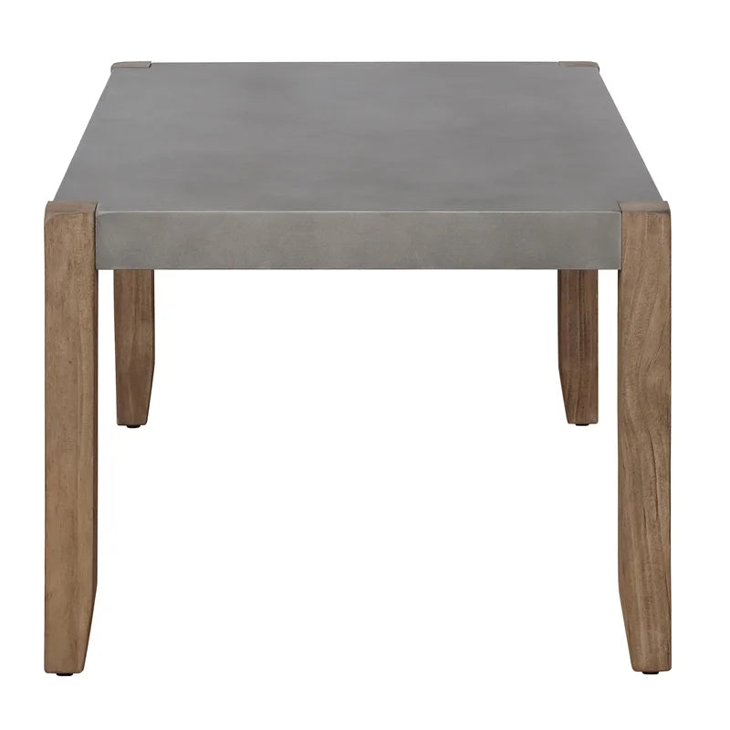36"L Faux Concrete and Wood Coffee Table Y539