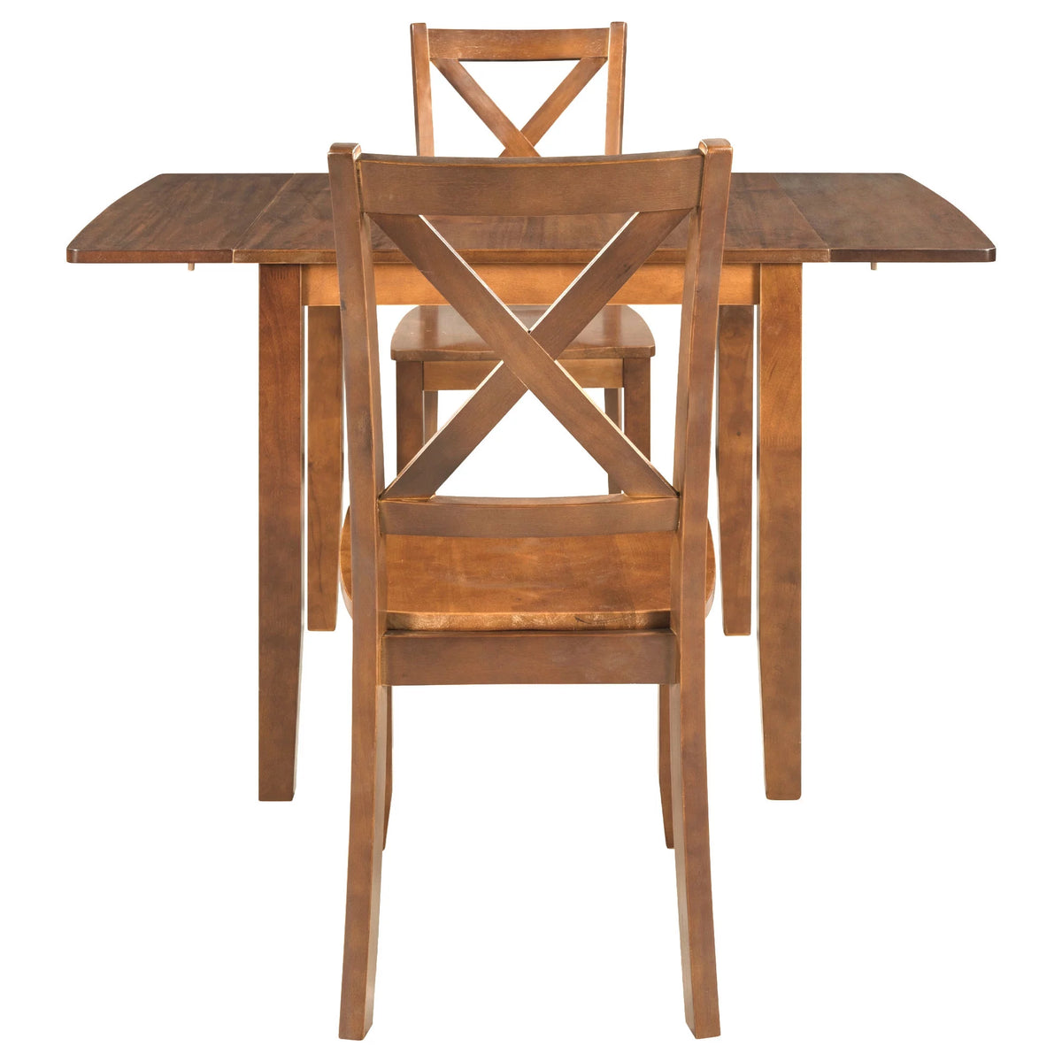3-Piece Wood Drop Leaf Dining Table Set with 2 Chairs J4299