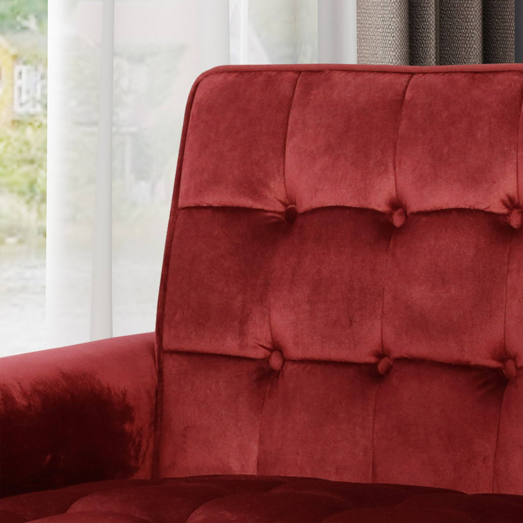 Emerald Velvet Button-Tufted Armchair S555