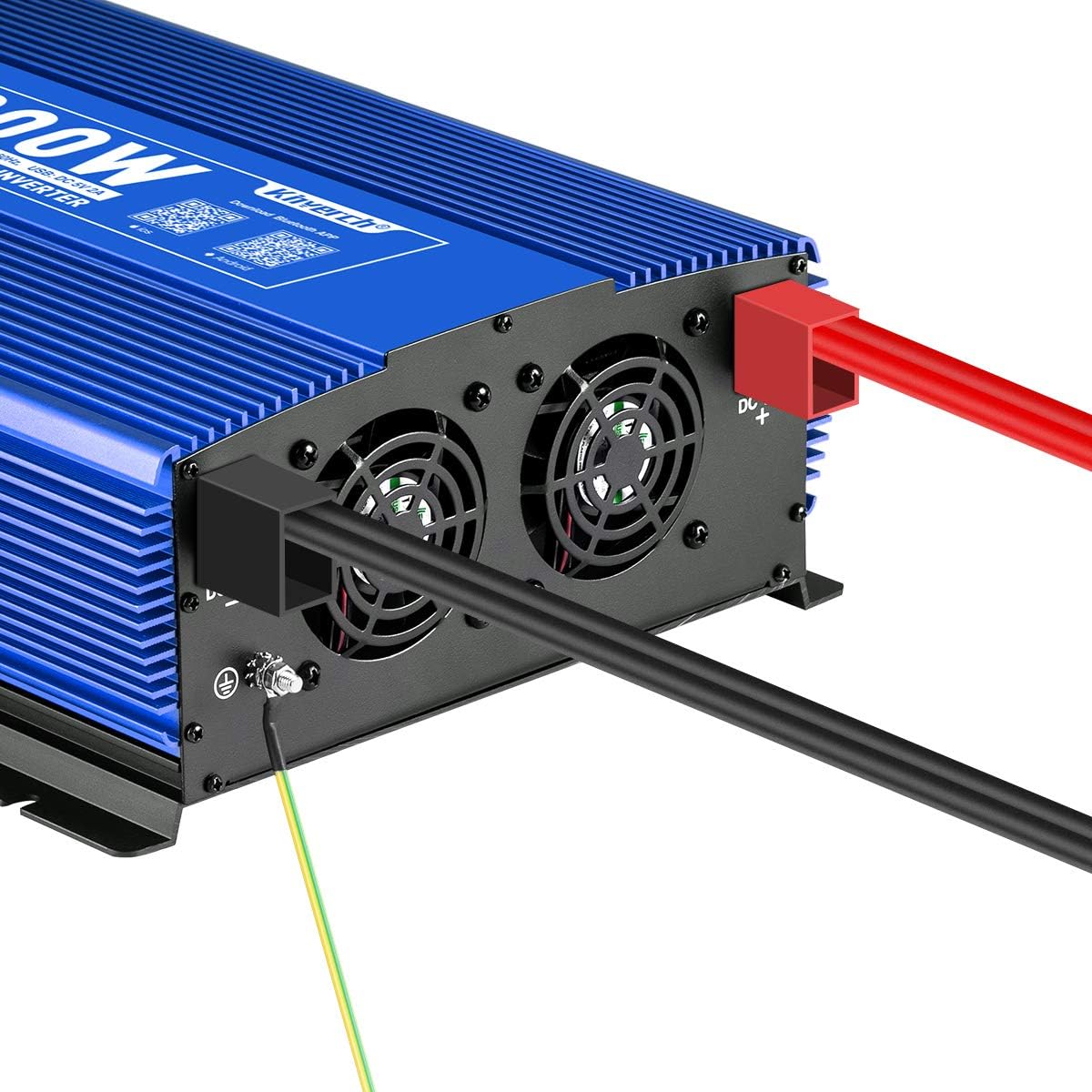 3000W Pure Sine Wave Power Inverter 12V DC to 110V AC Car Inverter with Bluetooth and 4 AC Outlets 2 USB Ports V426393