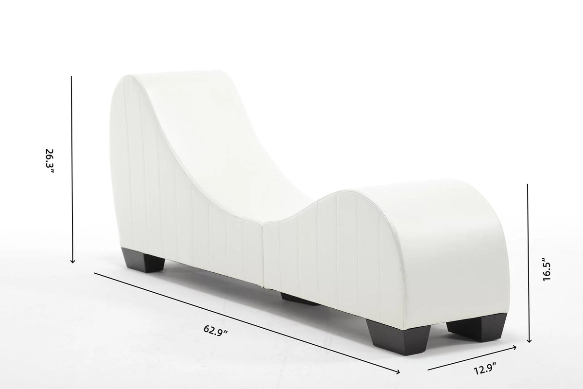 Faux Leather Curved Chaise Lounge Z728