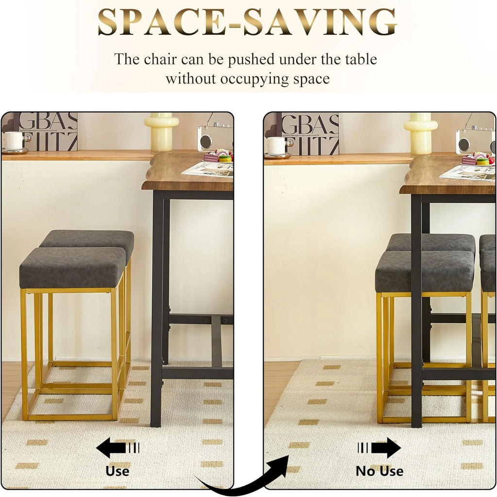 Grey PU Leather Bar Stools Set of 2 Z657