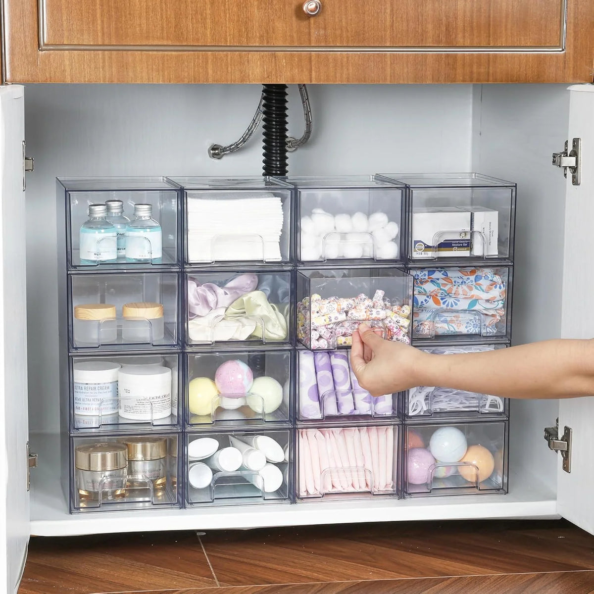 4 Pack Stackable Acrylic Storage Drawers P19967