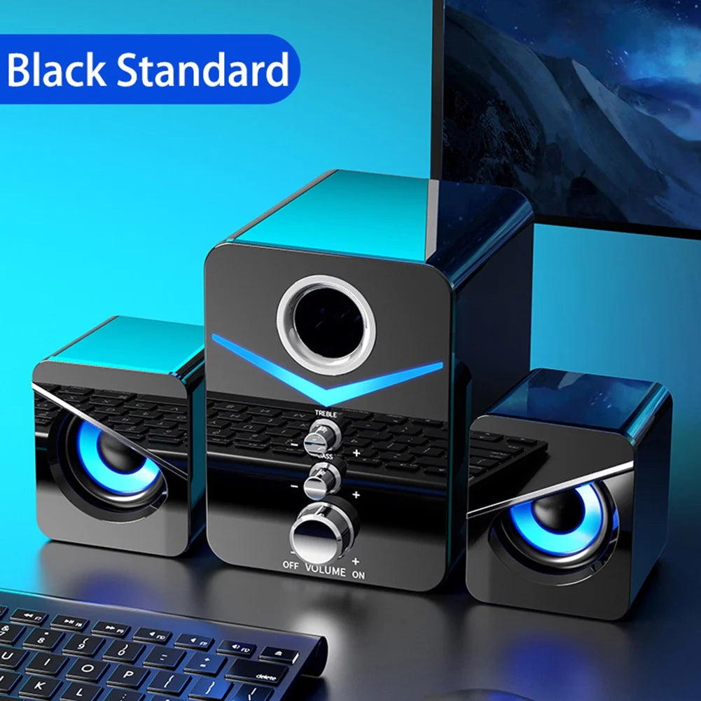 Black USB-Powered 2.1 Mini Multimedia Speakers System, Set of 3 Z624215