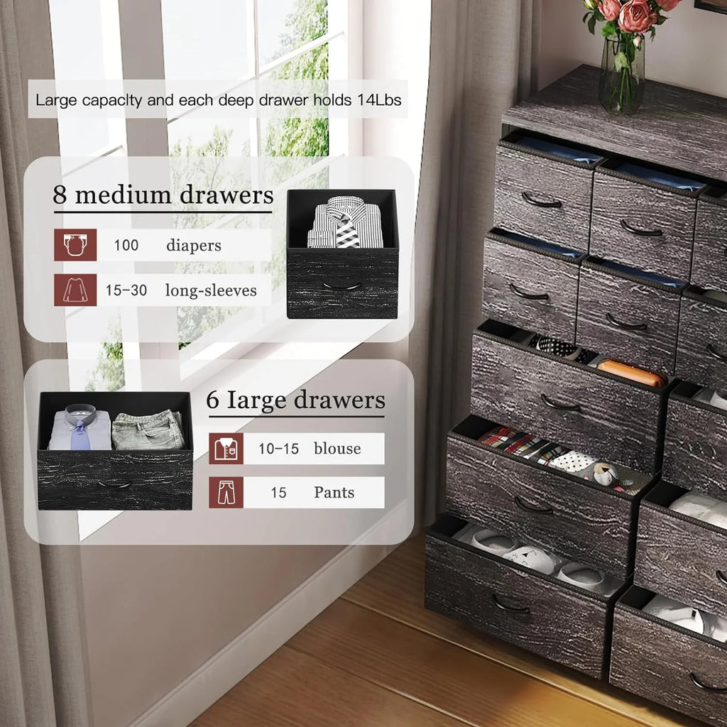 14 Drawer Fabric Storage Dresser V671