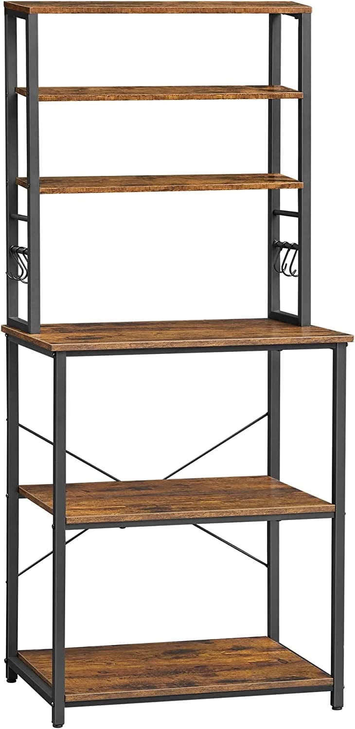 6-Tier Kitchen Shelves with 6 Hooks P7026