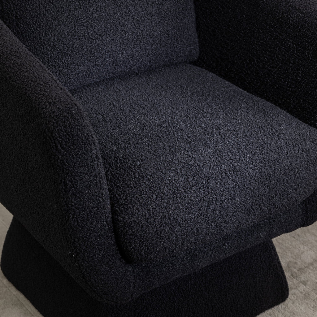 Boucle Swivel Accent Chair with Pillow O785281