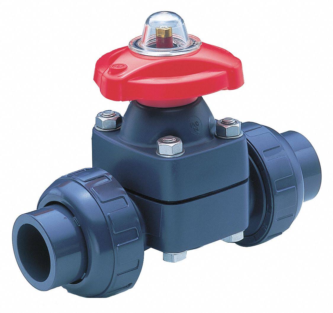 Diaphragm Valve, 1-1/2x22 Pipe Size, PVDF S8963