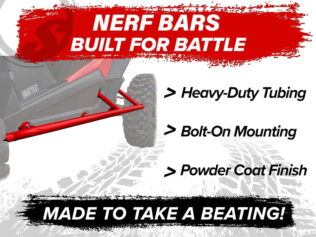 Red Nerf Bars / Rock Sliders / Tree Kickers for Polaris RZR XP 1000 K4812