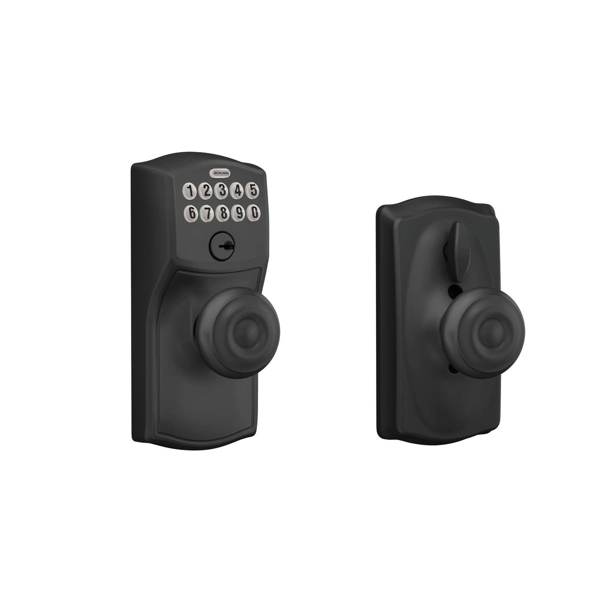 Matte Black Keypad Entry Door Knob F412297
