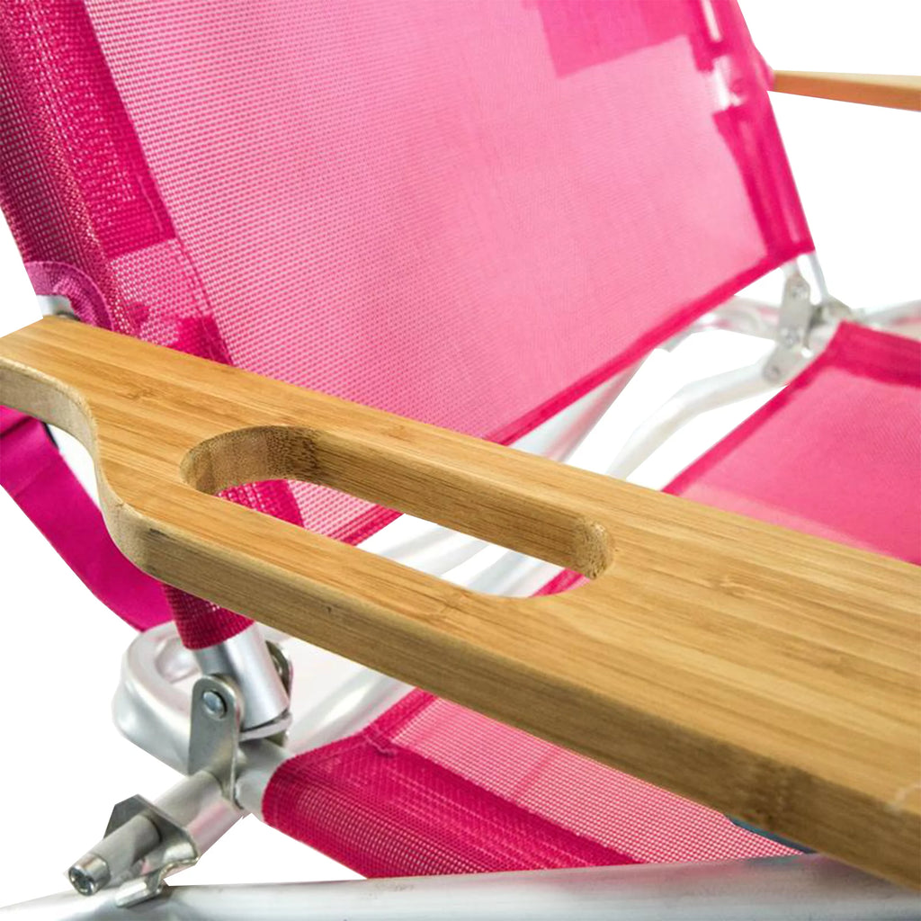 Pink 16" Tall Reclining Beach Chair 4 Pack Y1750