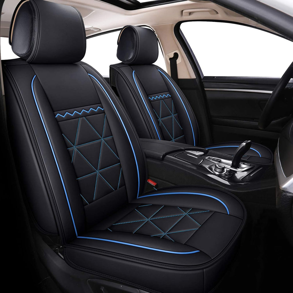 2 PCS Black Waterproof Faux Leather Car Seat Covers O168