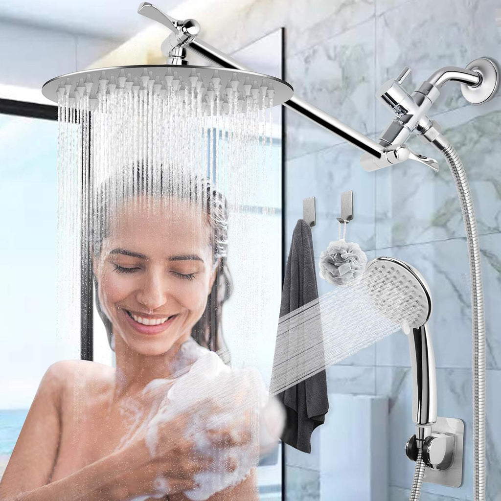 8" Rain Shower Head with Handheld Spray, Chrome, Pack of 2 H168842