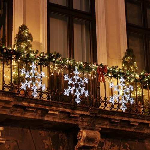 Battery Powered Snowflake Shaped LED Window Lights L32368