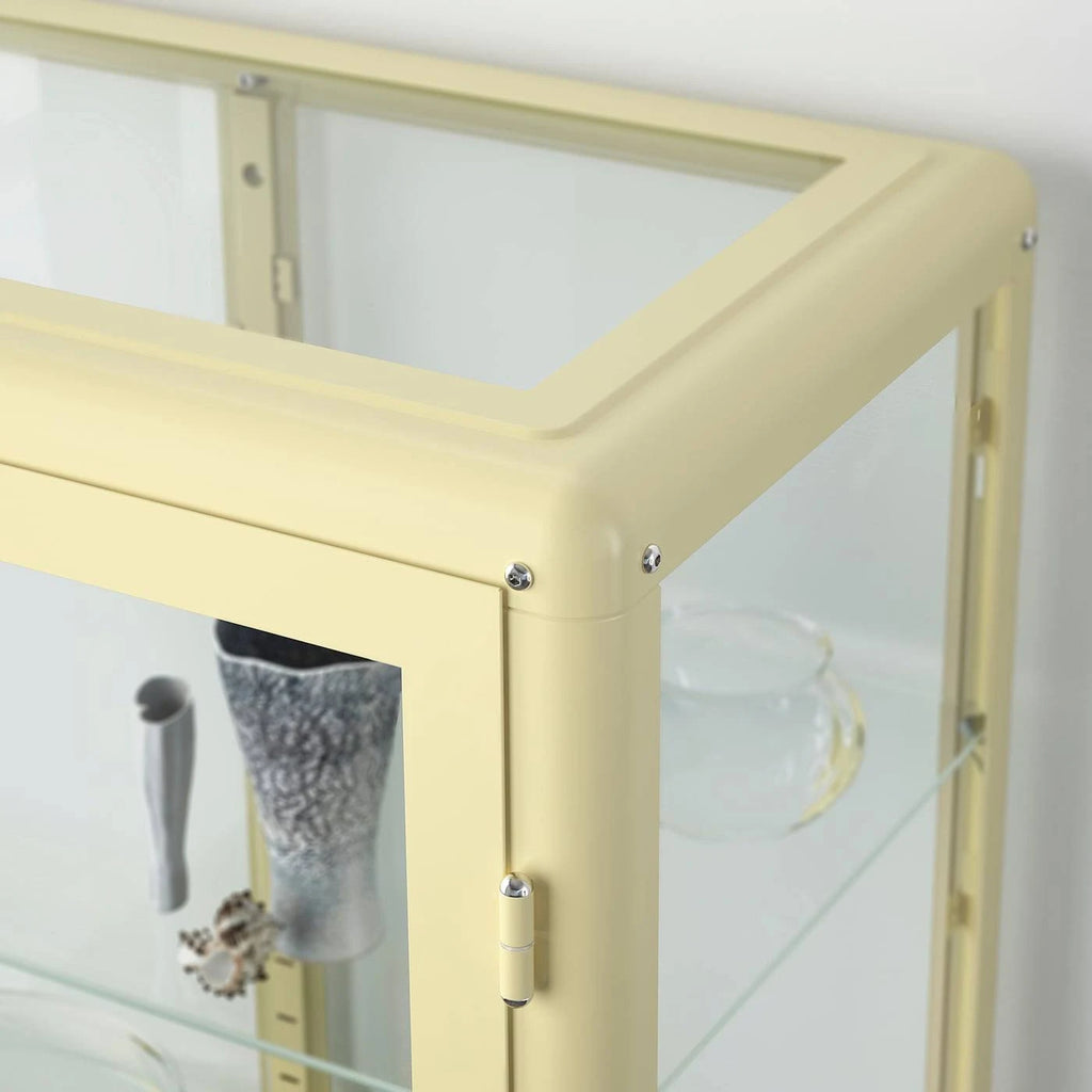 Light Yellow Glass-Door Cabinet S298