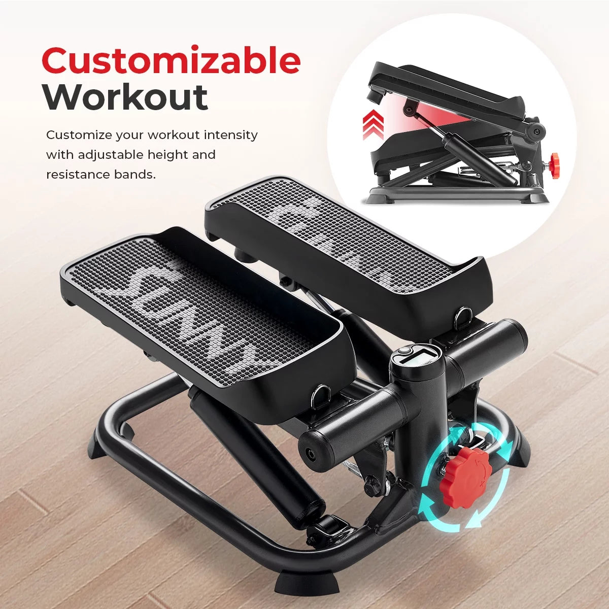 2-in-1 Stepper Machine with Resistance Bands B368615