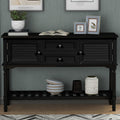 Green Solid Wood Console Table with 7 Drawers and 1 Cabinet C30338