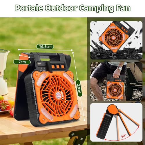 20000mAh Rechargeable Solar Fan with LED Light Q24778