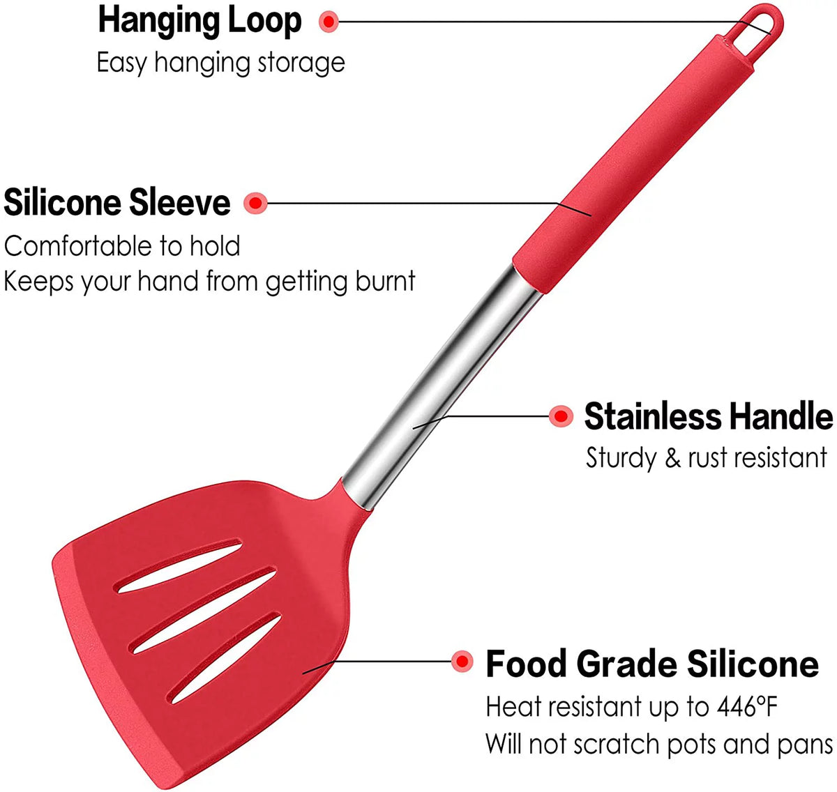 15 Pcs Silicone Non-stick Cooking Utensil Set with Stainless Steel Handle M265379