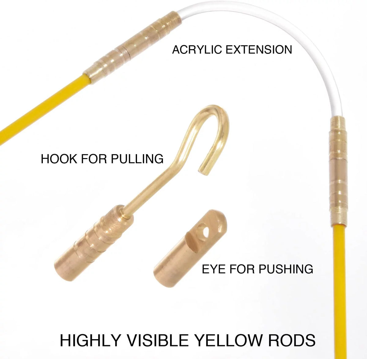 33-Feet Fiberglass Fish Tape Cable Rods Y92892