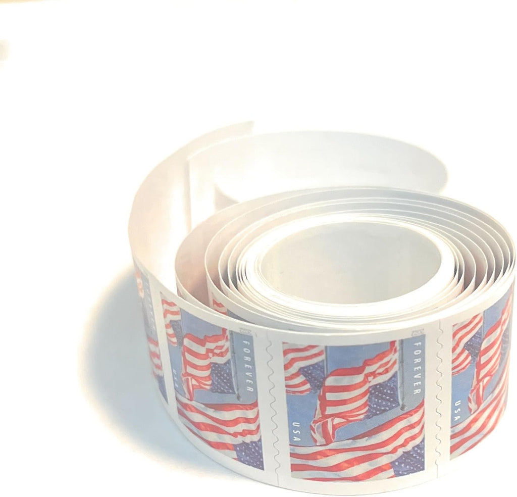 100 Roll US Flag Postage Stamps R4605