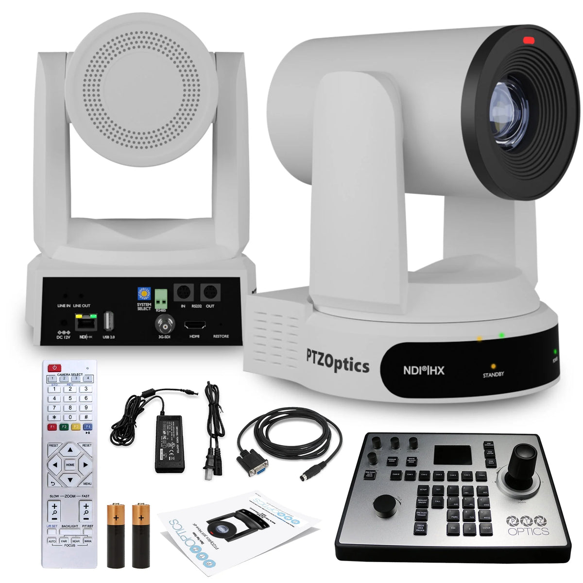 4K PTZ Camera with 30x Optical Zoom (White) + Joystick Controller N3437