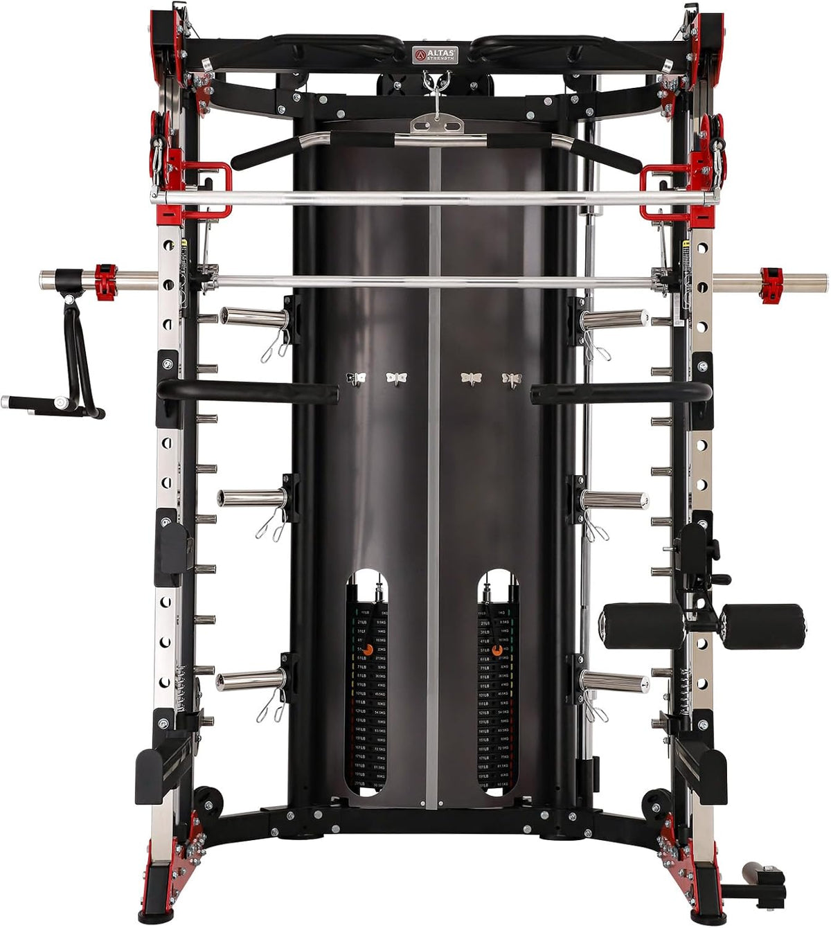 Home Gym Smith Machine with Pulley System Squat Rack Pull Up Bar K2578