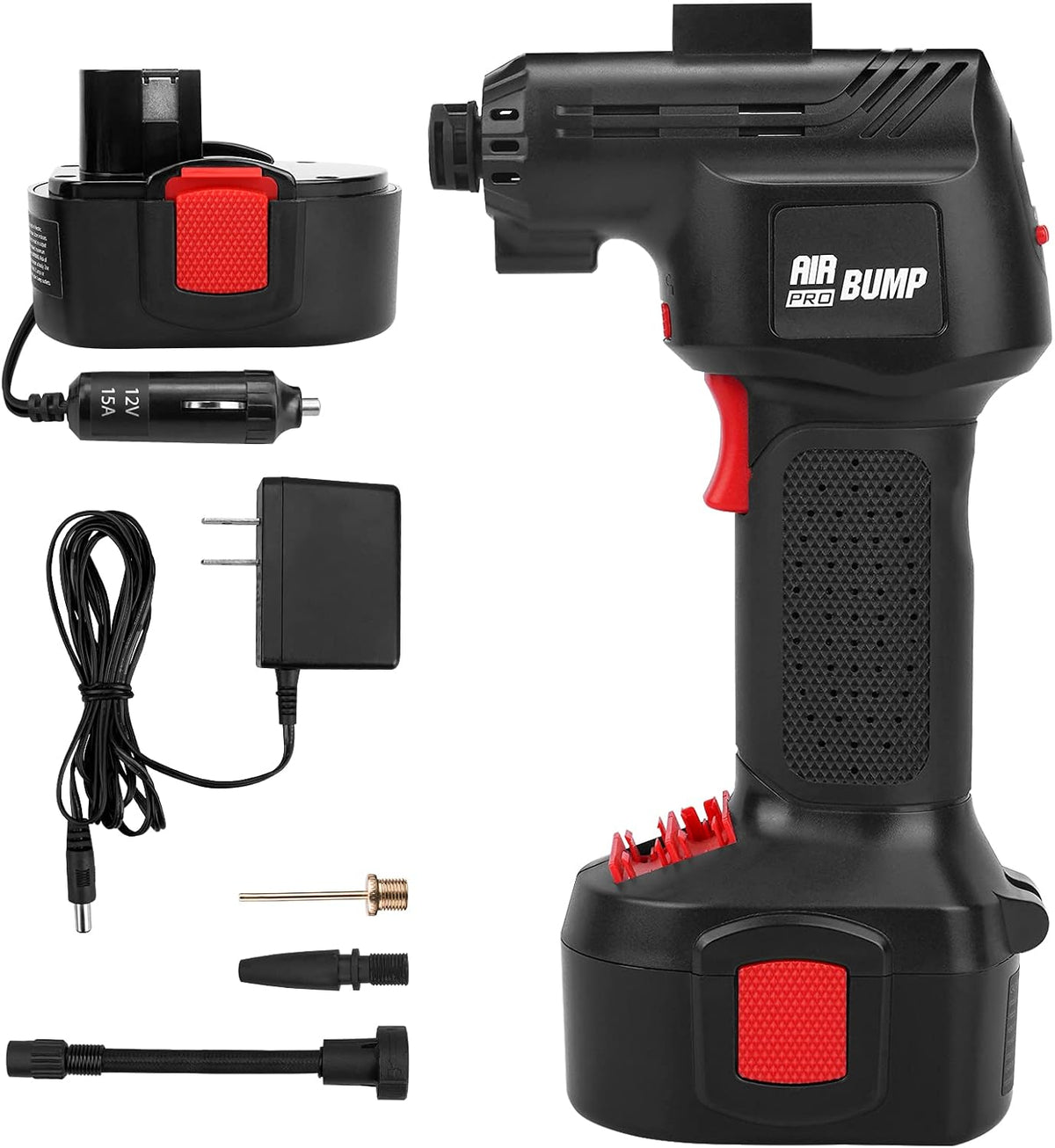 12V Cordless Portable Air Compressor with Auto Shutoff Digital Pressure Gauge N906611
