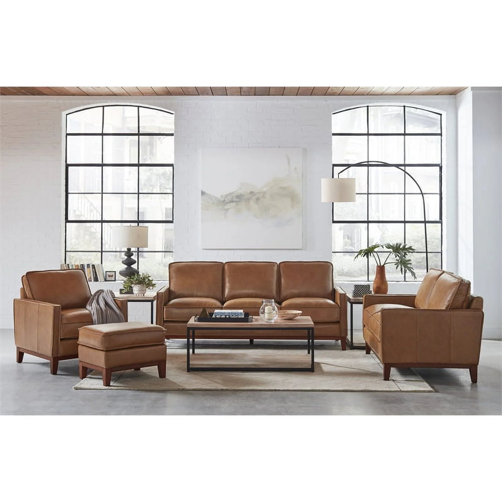 Camel Brown Leather Loveseat F952836