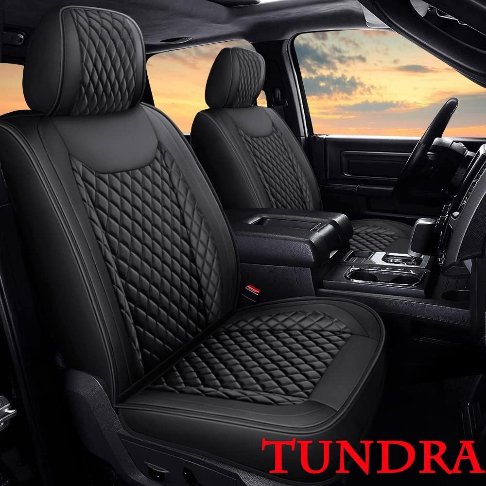Black Waterproof Leather Car Seat Covers Full Set E5193
