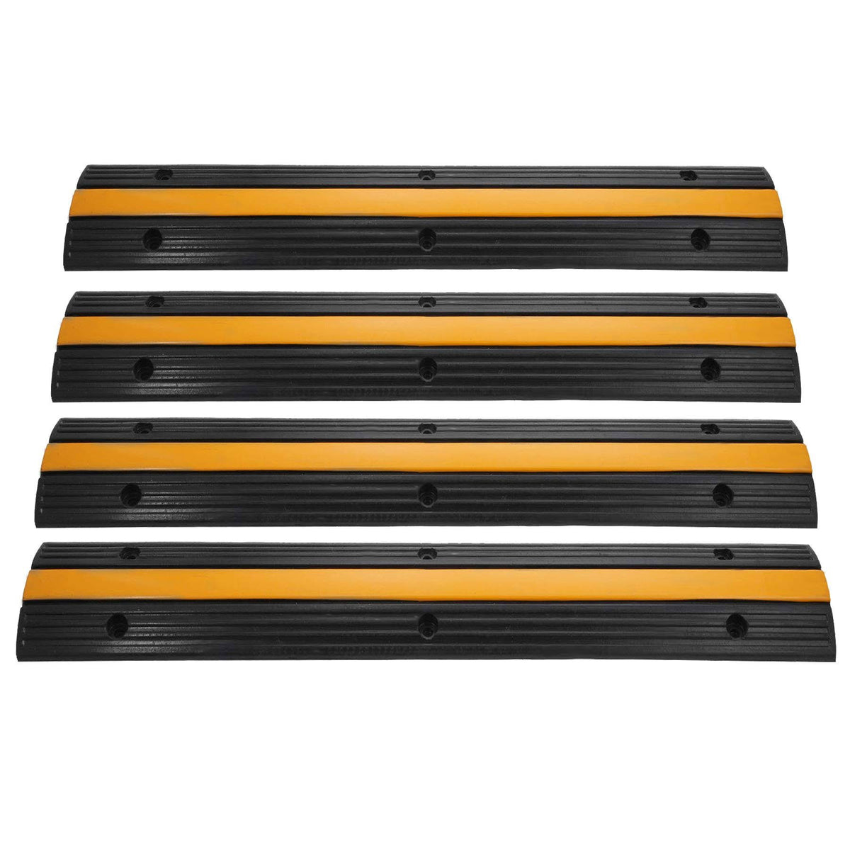 Black Rubber Cable Protector Speed Bump (4 Pack Single Channel) U4427