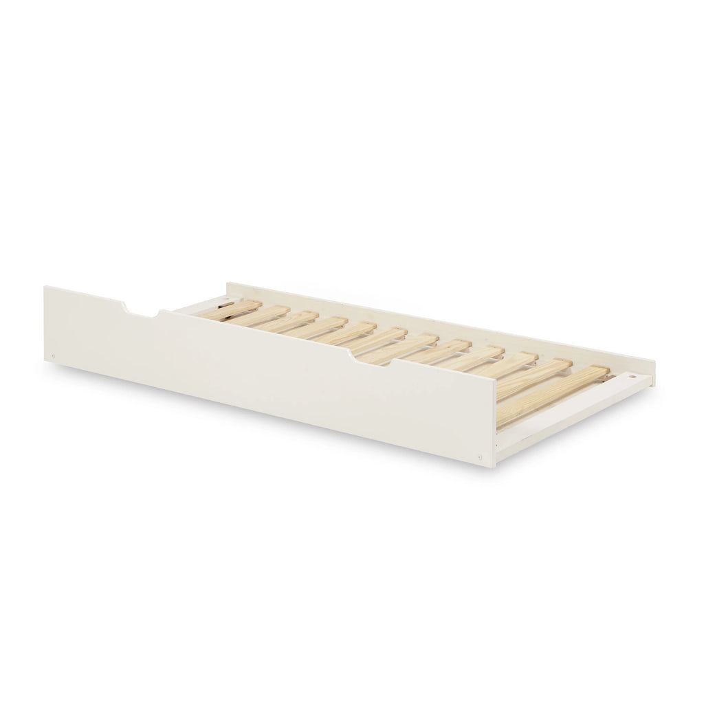 Twin Size Platform Bed with Twin Trundle White F787