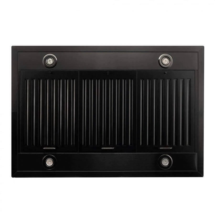 30 in. Island Mount Range Hood in Black Stainless Steel E9409