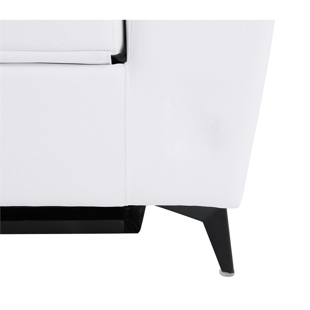 White Italian Leather Power Recliner Sofa T553