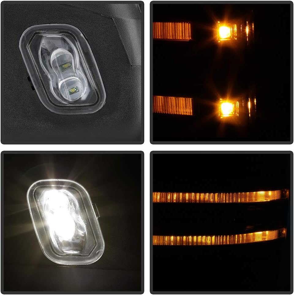 Telescoping Power Heated LED Signal Lights Towing Mirrors Pair Set C210323